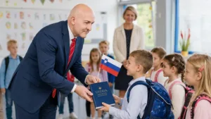 Ustava in zastavica za prvošolce sprožili posmeh na levi, številni pa: »Zavest o narodu in jeziku je treba gojiti pri mladih«