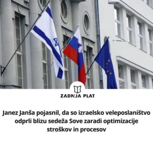 Zadnja plat: “S tem bomo prihranili tudi stroške potovanj izraelskih agentov v Slovenijo.”